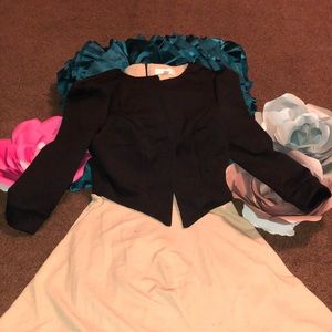 Black and Tan dress faux jacket